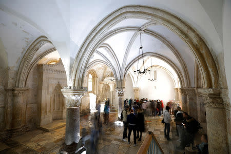 A general view shows visitors standing inside the Cenacle, a hall revered by Christians as the site of Jesus' Last Supper, in Mount Zion near Jerusalem's Old City March 14, 2019. REUTERS/Amir Cohen