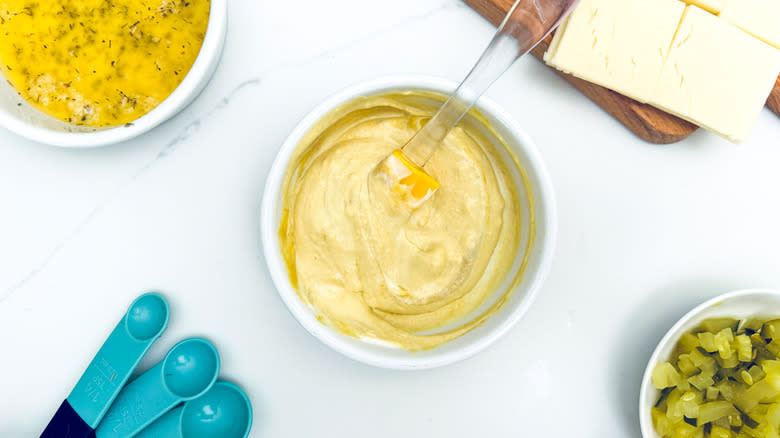 mustard mayo in bowl