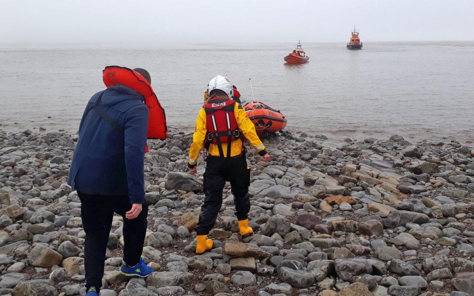 One of the sailors rescued by the Penarth RNLI volunteers - APEX