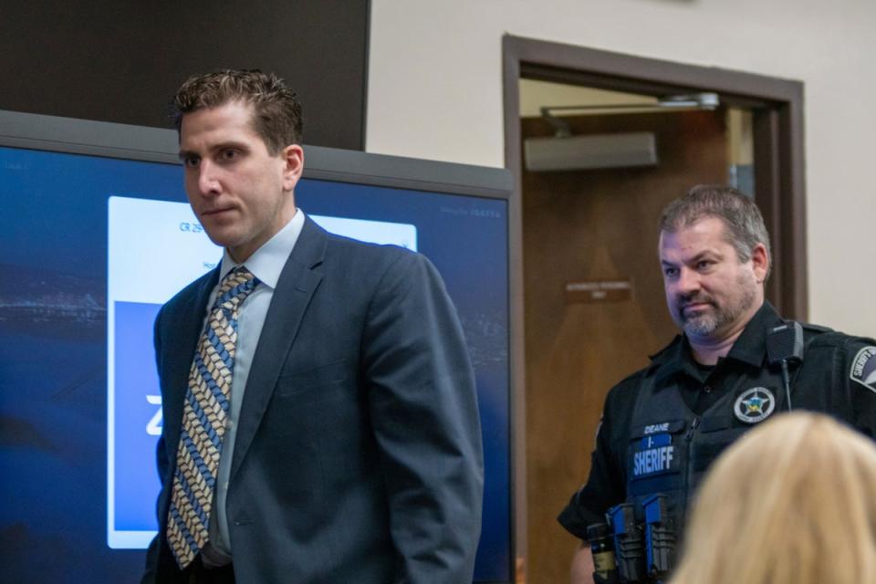 Bryan Kohberger enters a courtroom for a hearing in Moscow, Idaho, on 26 October (AP)