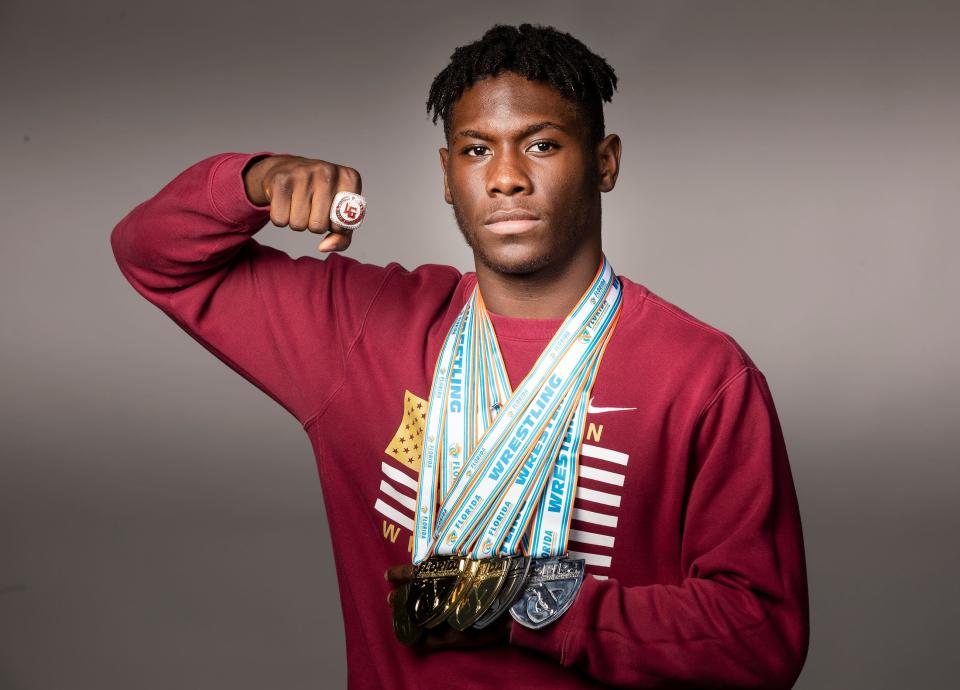 All County Wrestling - Lake Gibson High School -LeAndre Campbell II in Lakeland Fl. Thursday March 22, 2024.
Ernst Peters/The Ledger