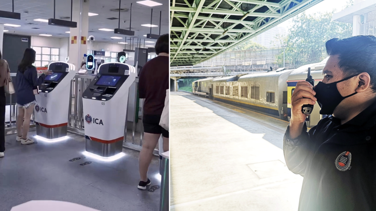 Self-clearance immigration kiosks at Woodlands Train Checkpoint.