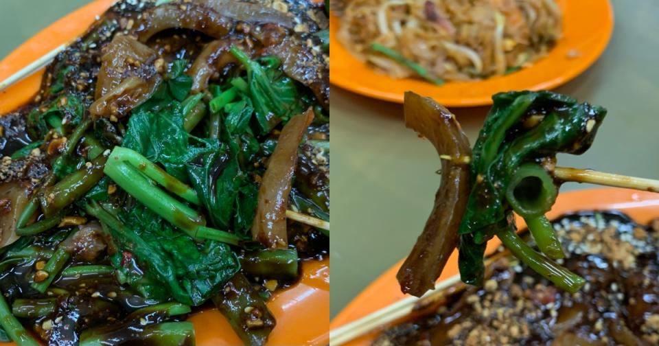 Lau Wan Kuetiau - Close ups of sotong kangkung