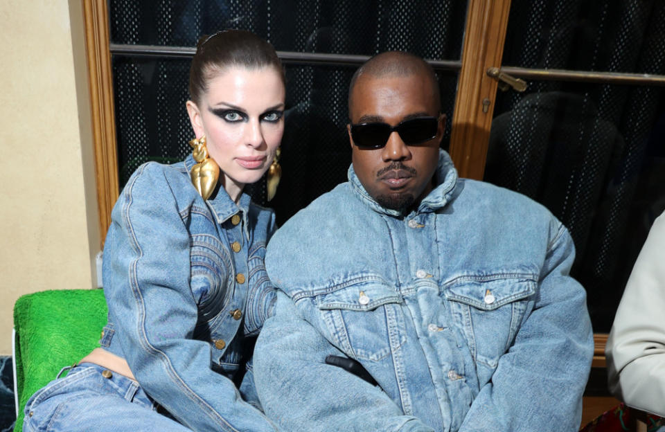 Julia Fox and Kanye West wore matching outfits at Paris Fashion Week credit:Bang Showbiz