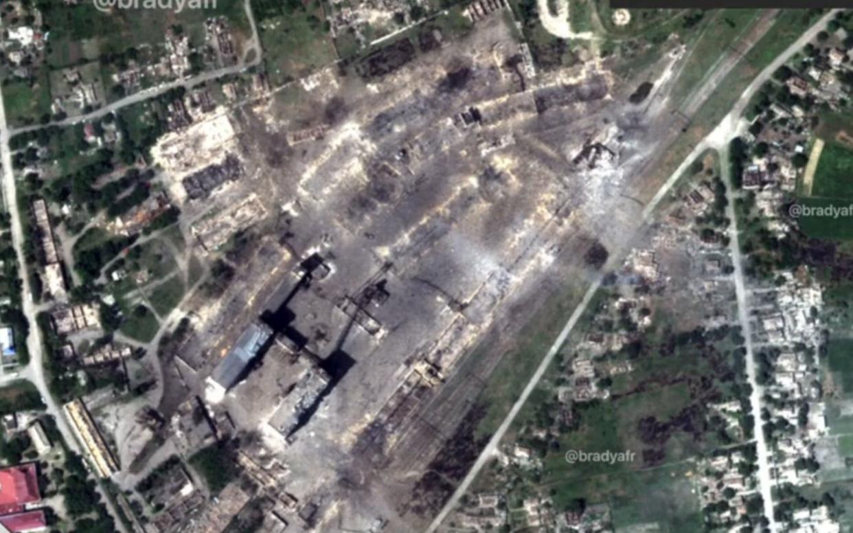 Satellite pictures showed heavy damage from the strike in Russian-occupied Rykove