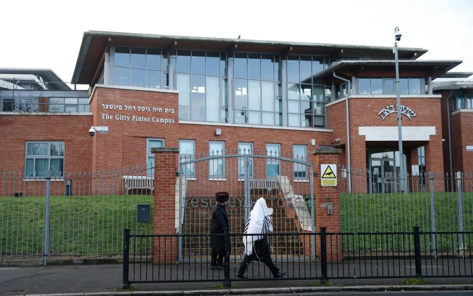  Police broke up a wedding party of 150 guests at Hatorah Senior Girls' School, in Stamford Hill last month  - Hollie Adams/Getty Images Europe