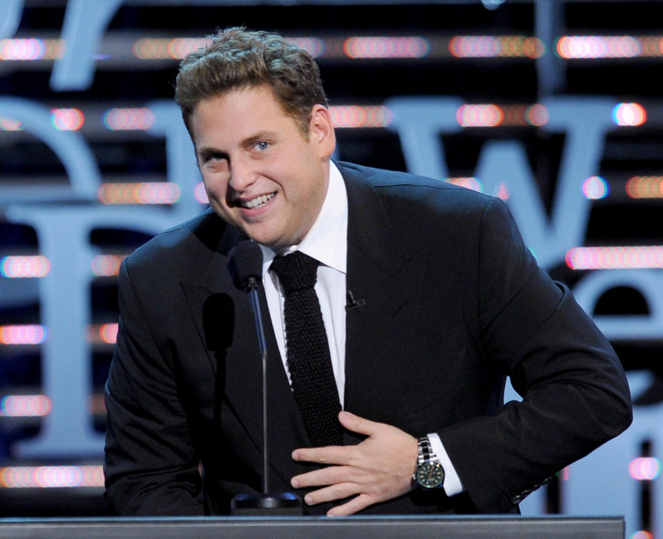 CULVER CITY, CA - AUGUST 25:  Actor Jonah Hill speaks onstage during The Comedy Central Roast of James Franco at Culver Studios on August 25, 2013 in Culver City, California. The Comedy Central Roast Of James Franco will air on September 2 at 10:00 p.m. ET/PT.  (Photo by Kevin Winter/Getty Images for Comedy Central)