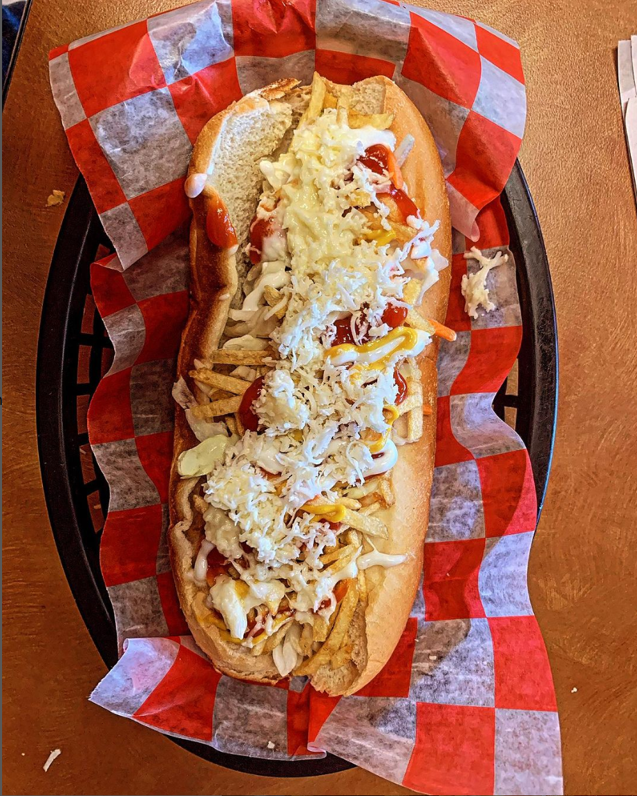 A Venezuelan-style hot dog from Manny's Cabin, in Florence.