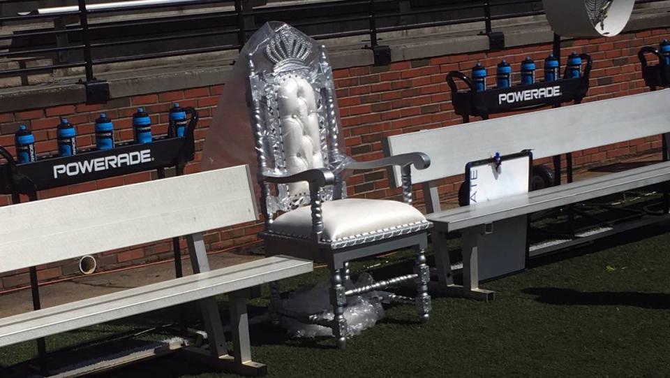 The Boise State football team replaced its turnover belt with a Turnover Throne on its sideline Saturday in a 56-20 victory over Troy at Veterans Memorial Stadium in Troy, Alabama.