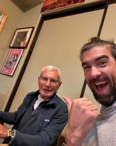 <p>Michael Phelps/Instagram</p> Jon Urbanchek (left) and Michael Phelps