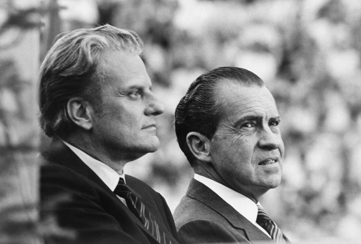 President Richard Nixon (right) with evangelist Billy Graham in 1970. (Photo: Bettmann via Getty Images)