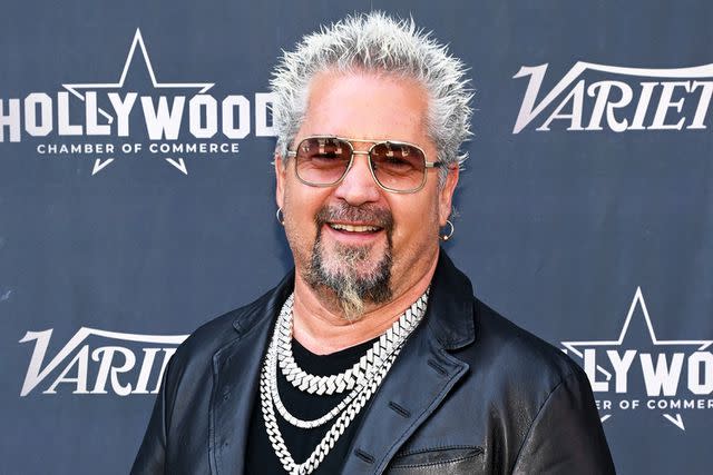 <p>Michael Buckner/Variety/Getty</p> Guy Fieri at the star ceremony where Sammy Hagar is honored with a star on the Hollywood Walk of Fame on April 30, 2024 in Los Angeles, California.