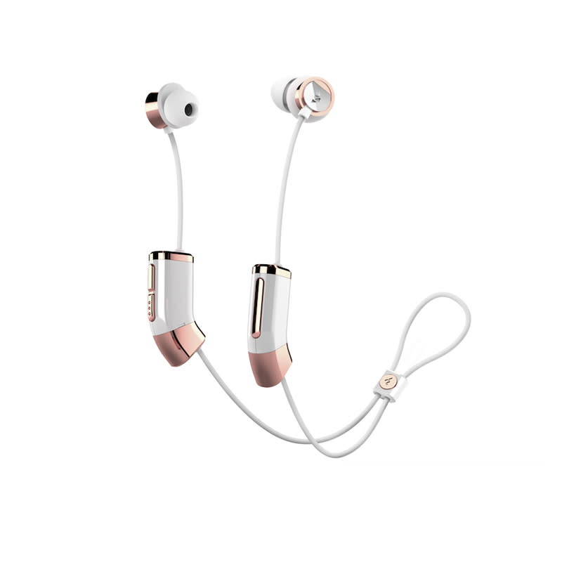 <a rel="nofollow noopener" href="https://zipbuds.com/products/26-wireless-sport-headphones?variant=42238246087" target="_blank" data-ylk="slk:26: Wireless Sport Headphones White & Rose Gold, Zipbuds, $199It's hard to work out without tunes. These pretty and functional wireless headphones are adjustable so they stay put, even during your most intense sweat sessions.;elm:context_link;itc:0;sec:content-canvas" class="link ">26: Wireless Sport Headphones White & Rose Gold, Zipbuds, $199<p>It's hard to work out without tunes. These pretty and functional wireless headphones are adjustable so they stay put, even during your most intense sweat sessions.</p> </a>