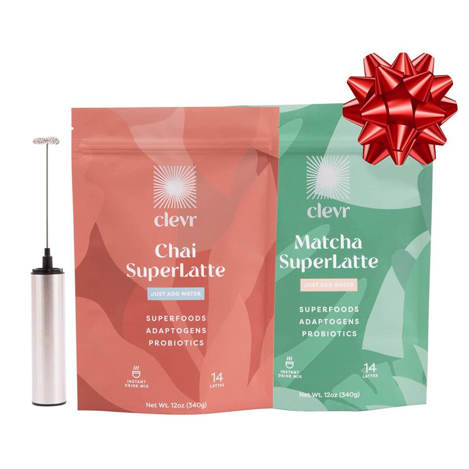 Amazon Clevr SuperLatte Starter Kit Chai &amp; Matcha SuperLattes with Included Frother