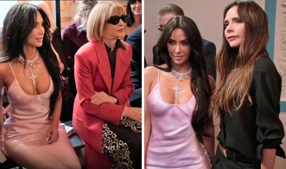 Kim Kardashian gets frosty reception from Anna Wintour at Victoria Beckham show (Hulu)