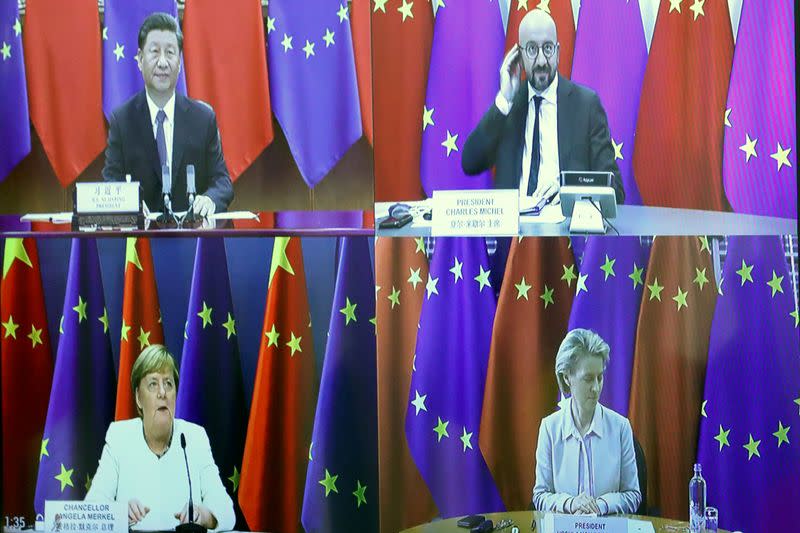 FILE PHOTO: EU-China virtual summit in Brussels