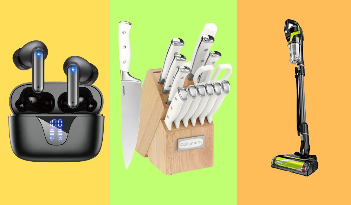 earbuds, knife set and vacuum 