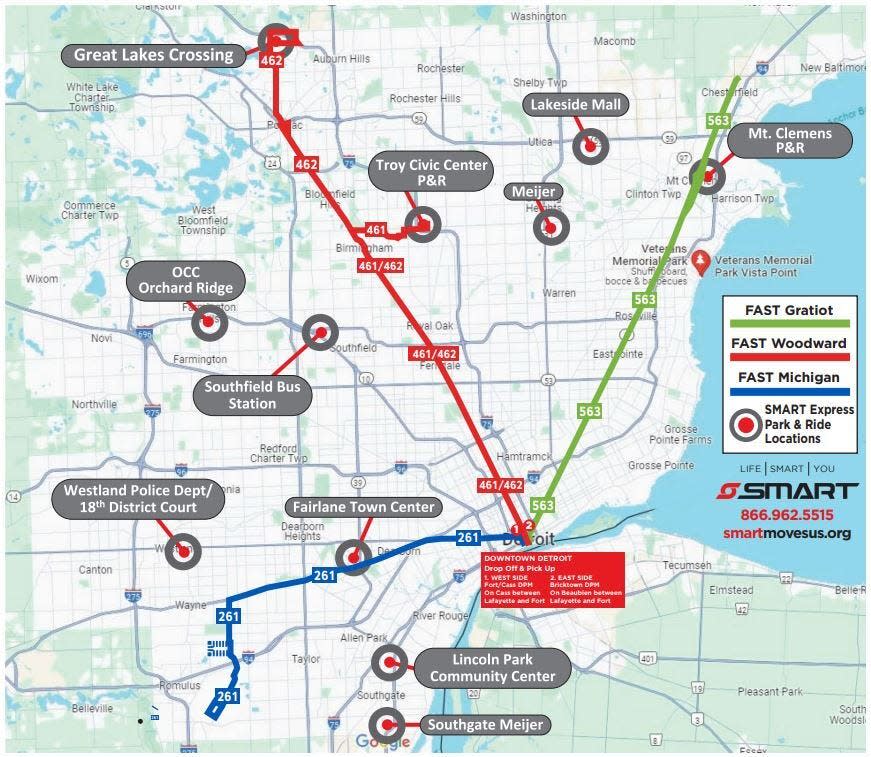 Visitors attending the NFL Draft can take advantage of several Park and Ride bus services to get to and from downtown Detroit.