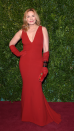 <p> We love a red dress - and Cattrall demonstrated how to wear red perfectly when she stepped out at the Evening Standard Theatre Awards in London in 2014. The star matched her form-fitting, floor-length frock with a pair of long-sleeved gloves, and she accessorised with a velvet clutch in the same classic shade. </p>
