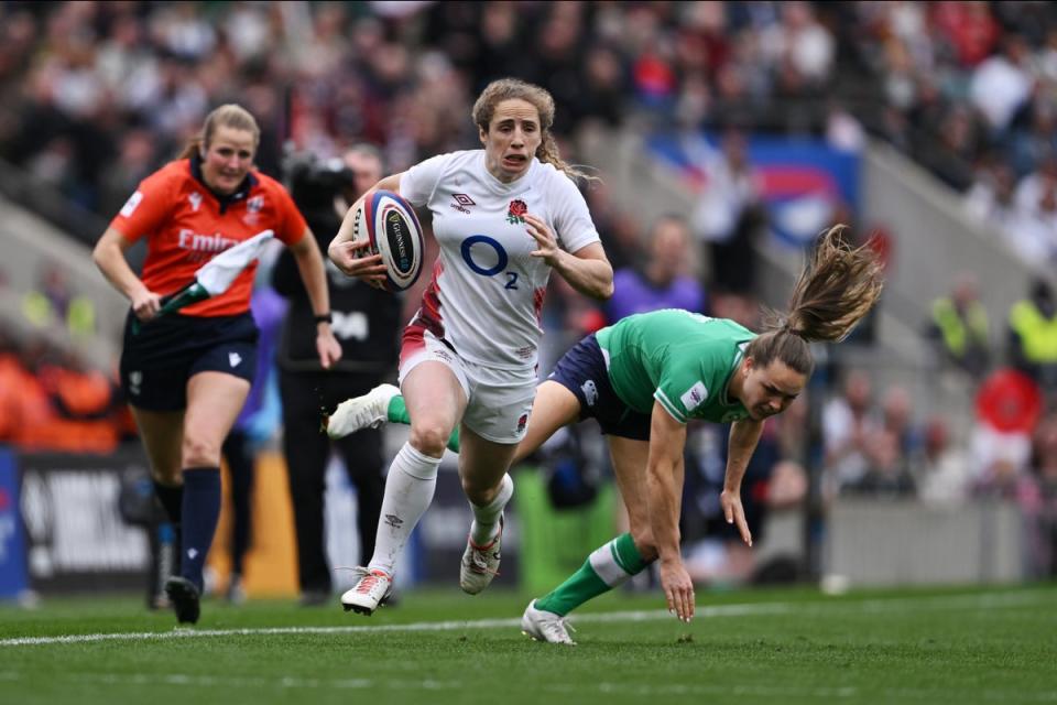 Abby Dow scored a hat-trick in England’s thrashing of Ireland  (Getty Images)