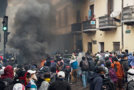 Protests against Ecuador's President Lenin Moreno's austerity measures, in Quito