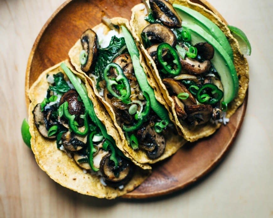 Mushroom and Kale Tacos from Brooklyn Supper