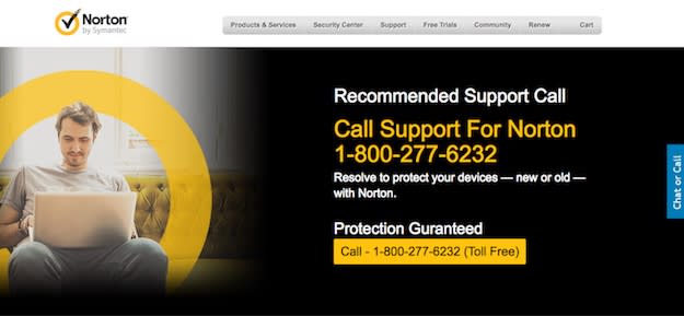 norton support scam