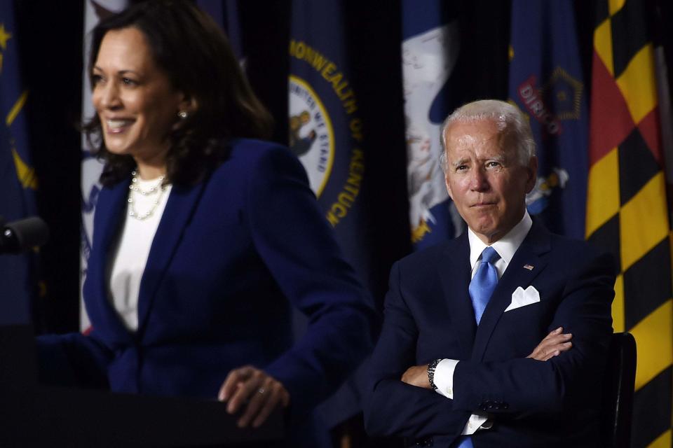 Democratic presidential candidate former Vice President Joe Biden and his running mate Sen. Kamala Harris (AFP via Getty Images)