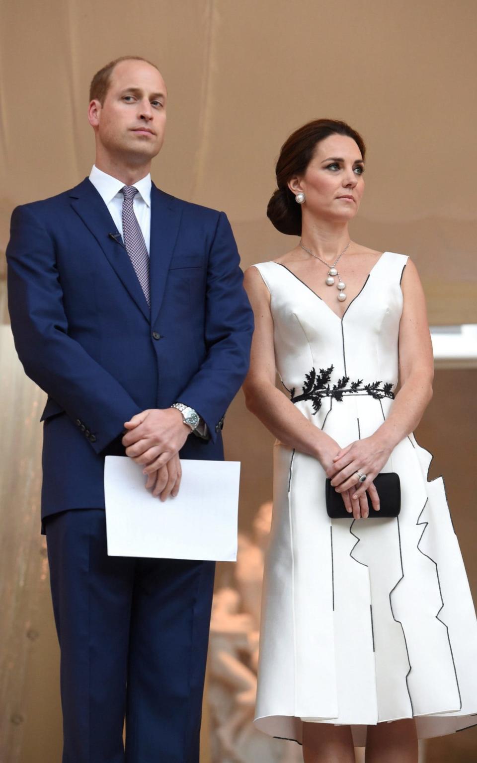 The Duchess's dress is one of her most stylish diplomatic fashion choices - Credit: PAP