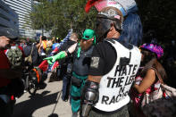 <p>Members of the right-wing Patriot Prayer group gather before a rally in Portland, Ore., Aug. 4, 2018. (Photo: Jim Urquhart/Reuters) </p>