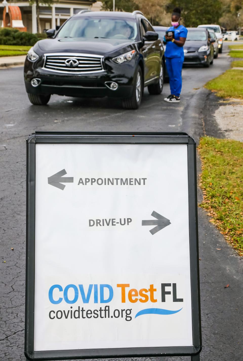 The COVID-19 testing at First Baptist Church of Ocala on Jan. 5, 2021.