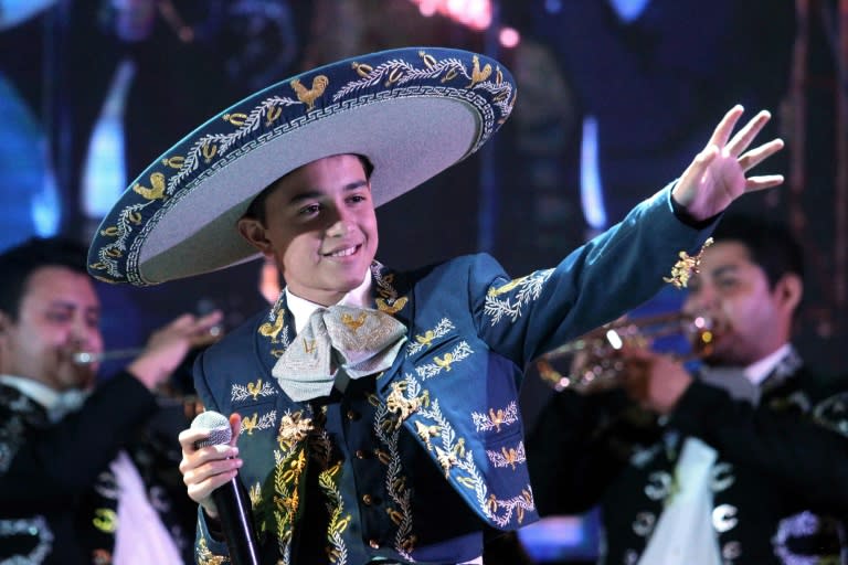 Mexican singer Luis Angel Gomez Jaramillo, 13 -- shown here performing in a concert during the Villa Hidalgo Fair in Jalisco state, Mexico last month -- voices the lead character Miguel in the Spanish-language version of Oscar favorite "Coco"