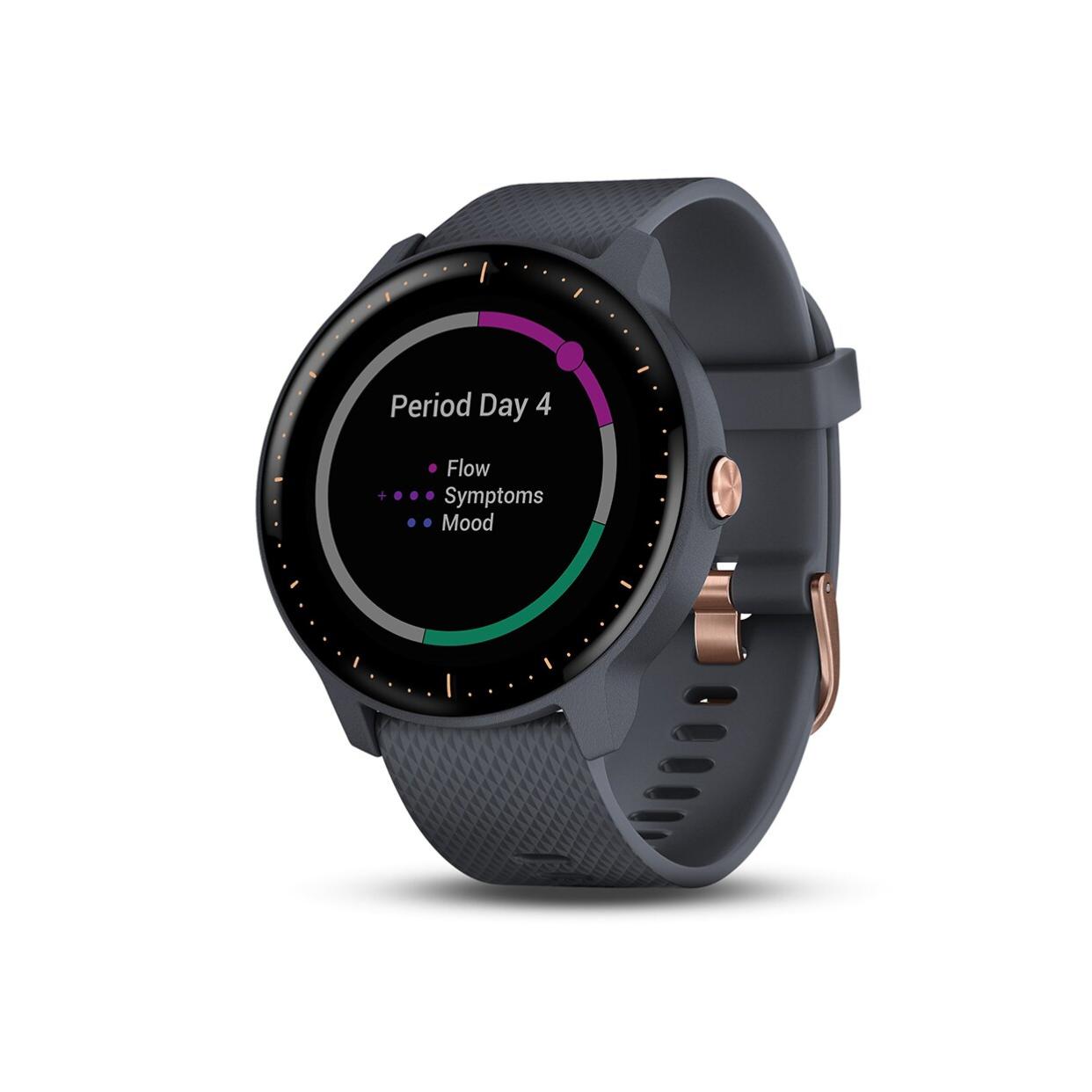 Garmin watch showing new menstrual cycle tracking feature
