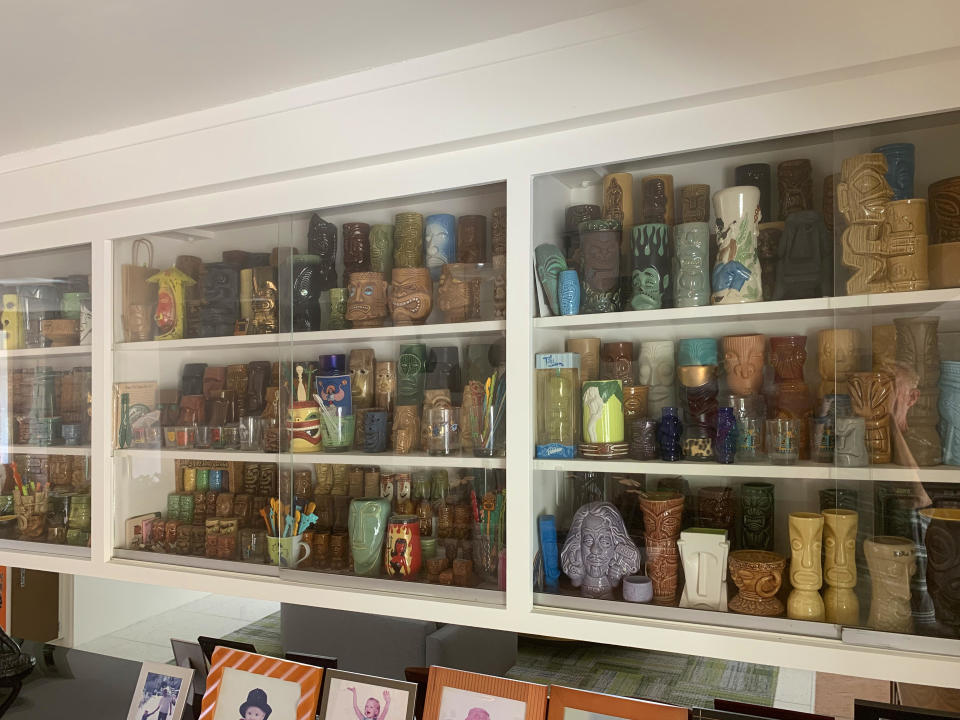 A portion of tiki mug designer (and collector) Shag's mug collection. (Photo: Shag)