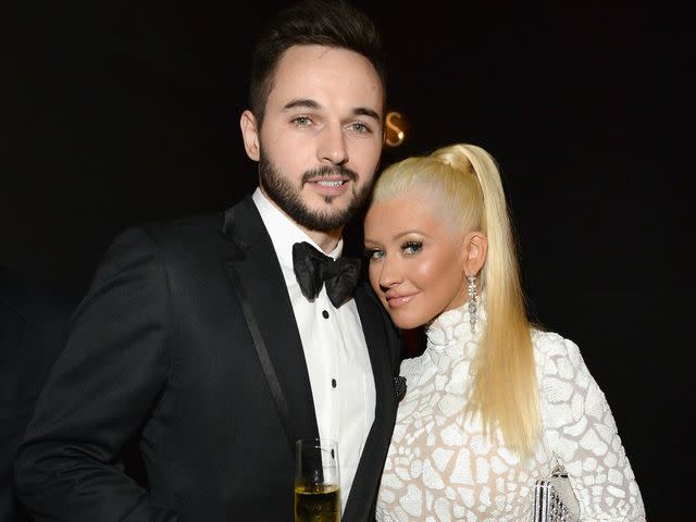 <p>Kevin Mazur/VF15/WireImage</p> Matthew Rutler and Christina Aguilera at the 2015 Vanity Fair Oscar Party in February 2015.