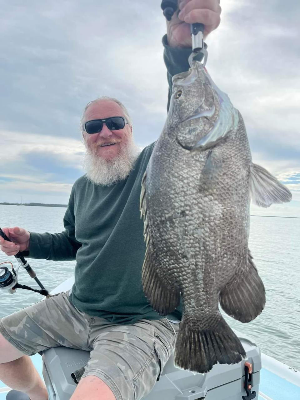 A nice tripletail for a customer of Y-B Normal Fishing Charters and Capt. Mark Dravo in Fort Pierce on March 4, 2024.