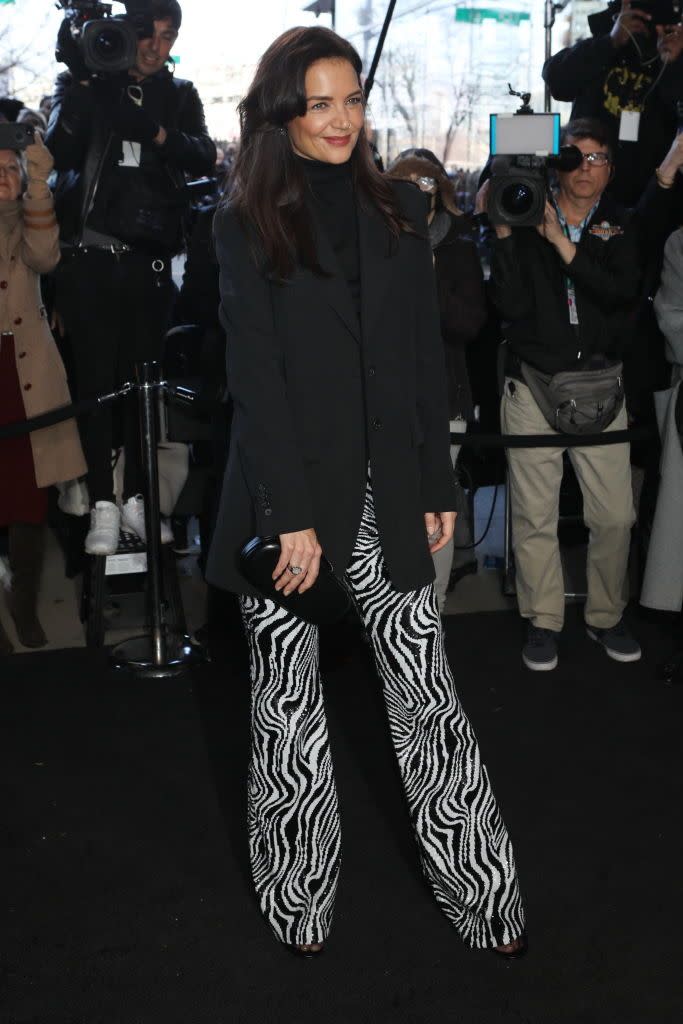 new york, new york february 15 katie holmes attends the michael kors collection fw23 runway show at highline stages on february 15, 2023 in new york city photo by udo salterspatrick mcmullan via getty images