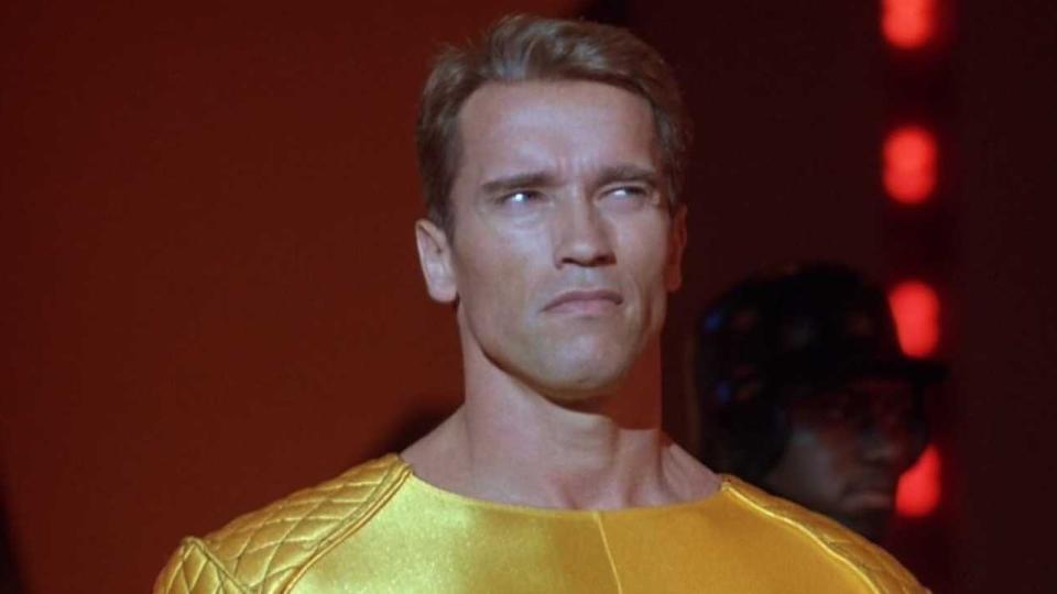 <p> Okay, no more good times. Now for the dark stuff. Directed by Paul Michael Glaser and starring Arnold Schwarzenegger, Maria Conchita Alonso, and Richard Dawson,&#xA0;<em>The Running Man&#xA0;</em>is based off of a Stephen King story, but it&#x2019;s also nothing like it. In this version, Schwarzenegger&#x2019;s character is a criminal who is forced into a killer game show and must fight to the death for his freedom. But the novel version is a lot less&#xA0;<em>American Gladiators&#xA0;</em>meets&#xA0;<em>Smash TV</em>, like the movie is. </p> <p> I love the movie since it&#x2019;s really fun (Clap if you love Dynamo!), but I almost feel like it wants to be much smarter than it actually is. It feels like a commentary on something, but a commentary on what? It&#x2019;s&#xA0;not clever like say,&#xA0;<em>Dawn of the Dead&#xA0;</em>with its stance on people&#x2019;s consumerism. But, like I said, it&#x2019;s fun and never takes itself too seriously. </p>