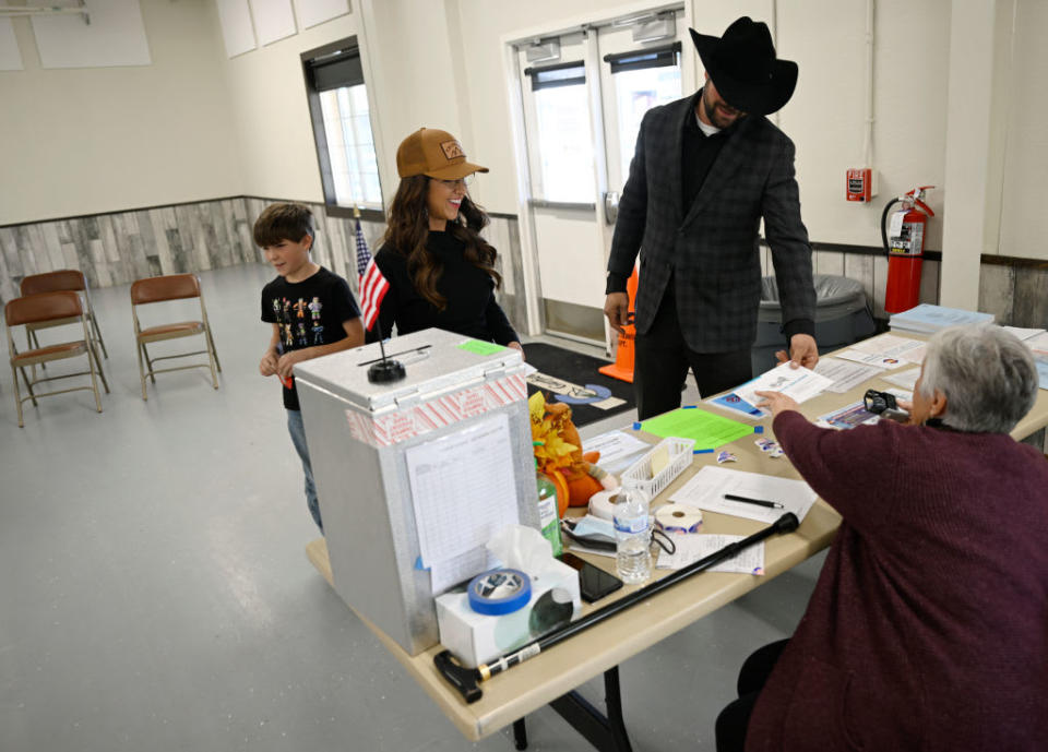 <div class="inline-image__caption"><p>Boebert and her husband pictured voting together in 2022.</p></div> <div class="inline-image__credit">RJ Sangosti/Getty</div>