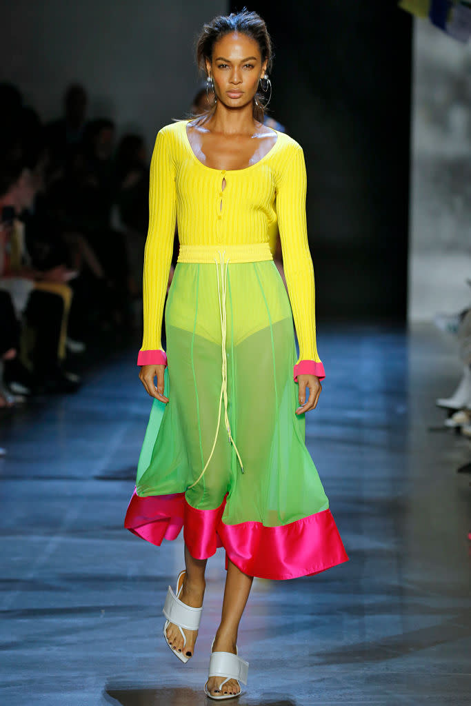 Joan Smalls walks the Prabal Gurung spring 2019 show during New York Fashion Week on Sept. 9, 2018. (Photo: Getty Images)