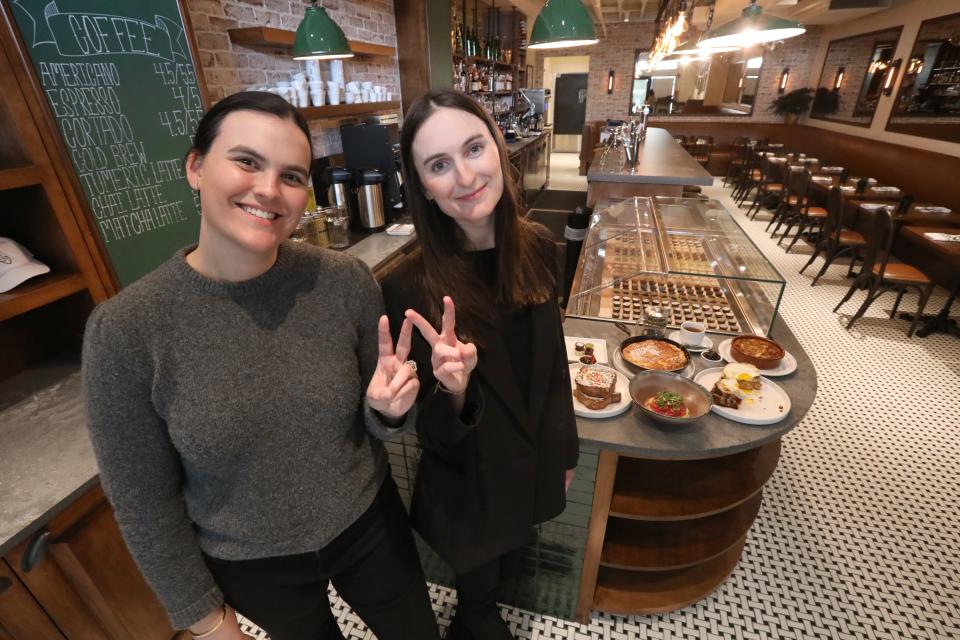 Sisters Charlotte Denoyer, left, and Carrie Denoyer at Cafe Deux in Harrison March 17, 2023.