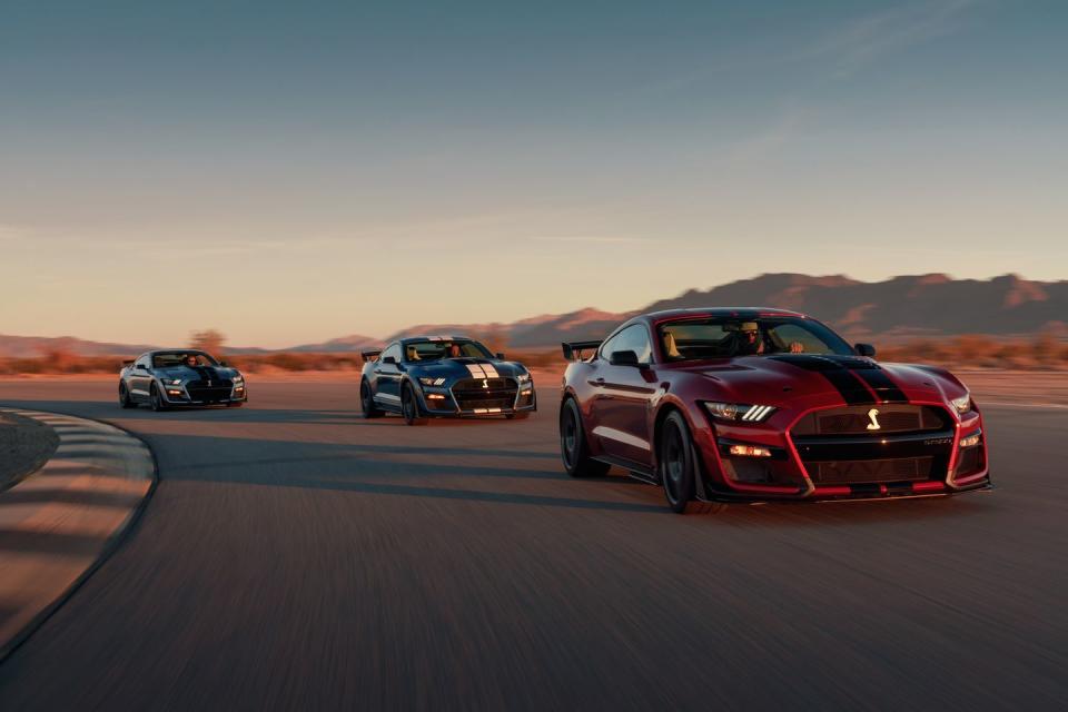 <p>So, yes, Ford has launched the latest salvo in this power war with <a rel="nofollow noopener" href="https://www.caranddriver.com/ford/mustang-shelby-gt500" target="_blank" data-ylk="slk:the 2020 Shelby GT500;elm:context_link;itc:0;sec:content-canvas" class="link ">the 2020 Shelby GT500</a>. It is what longtime Mustang designer Melvin Betancourt describes as the model line’s “holy shit” car. Holy shit indeed.</p>