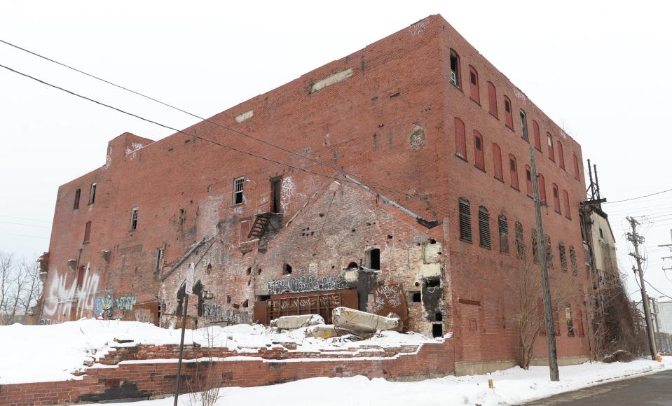 The former Quin-T Tech Paper and Boards property at 140 East 16th St. is shown Feb. 10. The Erie County Redevelopment Authority plans to demolish the building.