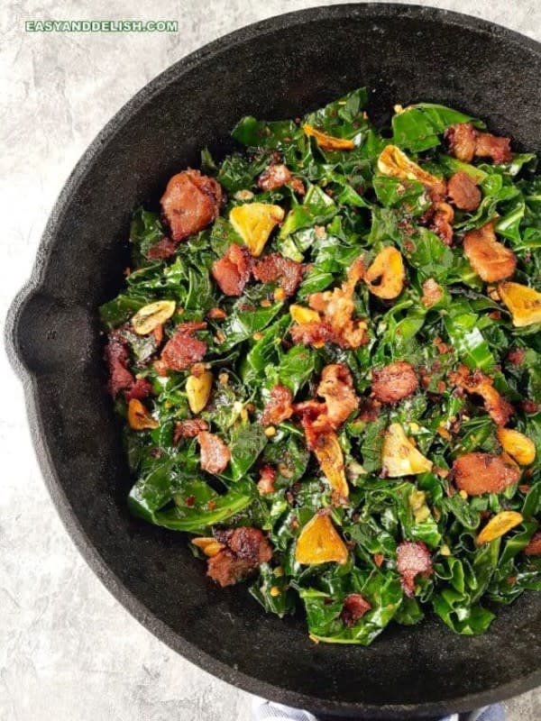 <p>Fried Collard Greens, also known as <em>Couve a Mineira</em>, are thinly sliced, sautéed collard greens with garlic and sometimes bacon. They are quick to make, garlicky, tender and delish. It makes a soulful side for grilled meats. <strong>Get the Recipe: <a href="/wp-admin/_wp_link_placeholder" data-ylk="slk:Fried Collard Greens;elm:context_link;itc:0;sec:content-canvas" class="link ">Fried Collard Greens</a></strong></p>