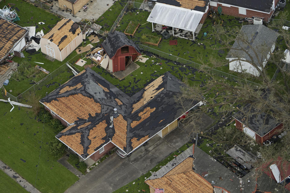 Damge is seen in the aftermath of Hurricane Ida, Monday, Aug. 30, 2021, in Houma, La. (David J. Phillip/AP Photo) 