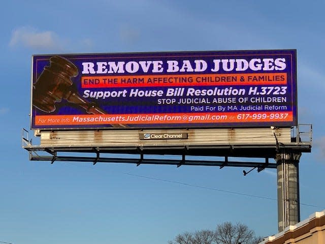 MA Judicial Reform erected billboards in Massachusetts in December to rally support for Walter Sorensen Jr.'s House Bill Resolution H.3723. The petitioned legislation calls on the governor to remove an Essex County judge for alleged misconduct in Sorensen's child custody case.