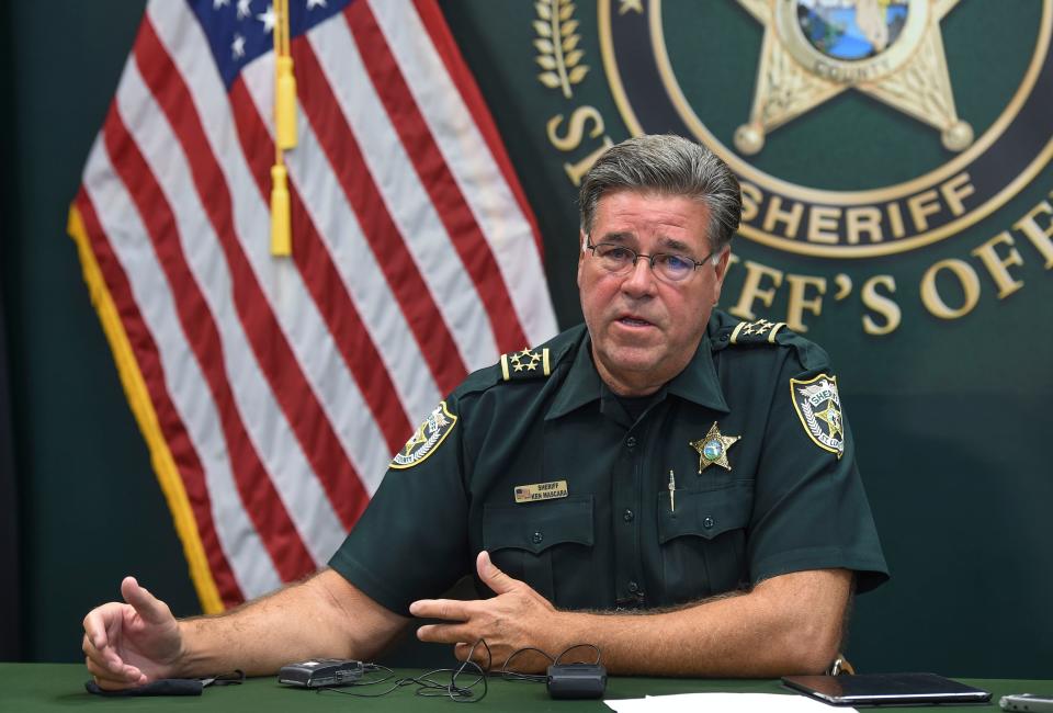 St. Lucie County Sheriff Ken Mascara discusses his experience of being affected by the COVID-19 virus, during a roundtable meeting on Friday, Aug. 21, 2020, at the St. Lucie County Sheriff's Office. "The symptoms are different for everybody, and the cure is different for everybody," Mascara said.