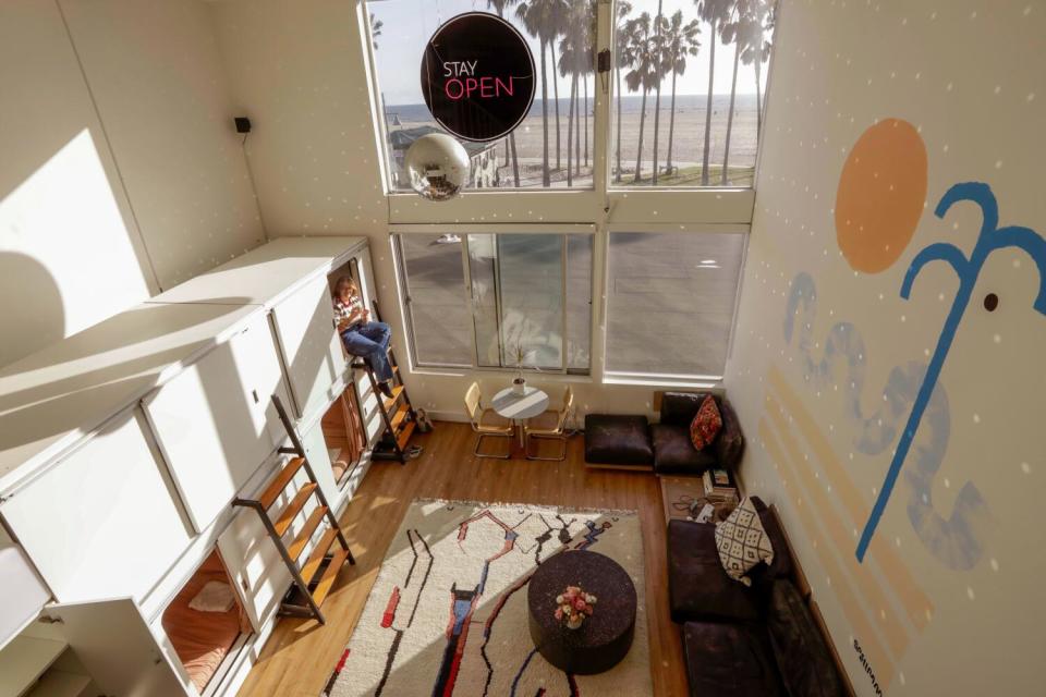 A sunny room at Stay Open Pod Hotel in Venice.