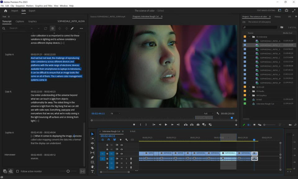 圖／Adobe Premiere Pro發佈人工智慧驅動的影片剪輯工作流程。(Adobe提供)