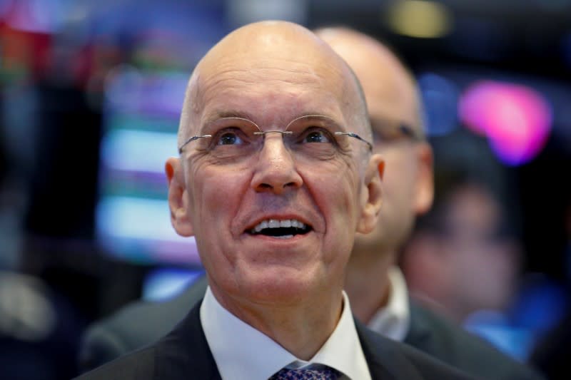 FILE PHOTO: Jan Carlson, CEO of Veoneer, Inc., watches as his company's stock begins trading on the floor of the New York Stock Exchange (NYSE) in New York, U.S., July 2, 2018. REUTERS/Brendan McDermid/File Photo